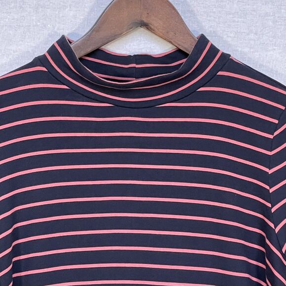 J.Jill Turtleneck Sweater Dress Women Size‎ M Purple Stripe Pockets Stretch - Picture 3 of 12